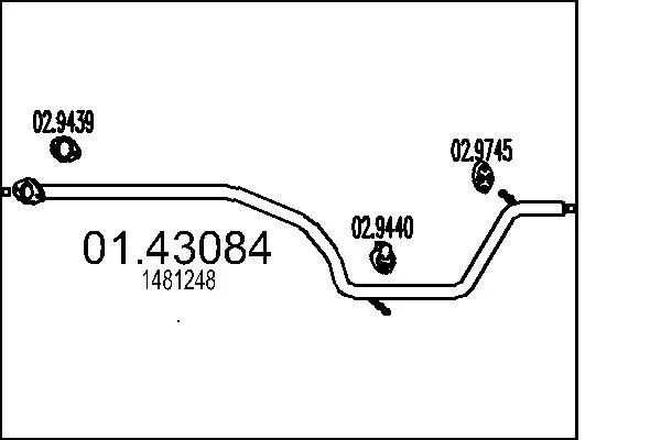 Izpušna cev MTS 01.43084