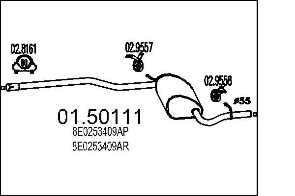 Sredinski dušilec zvoka MTS 01.50111