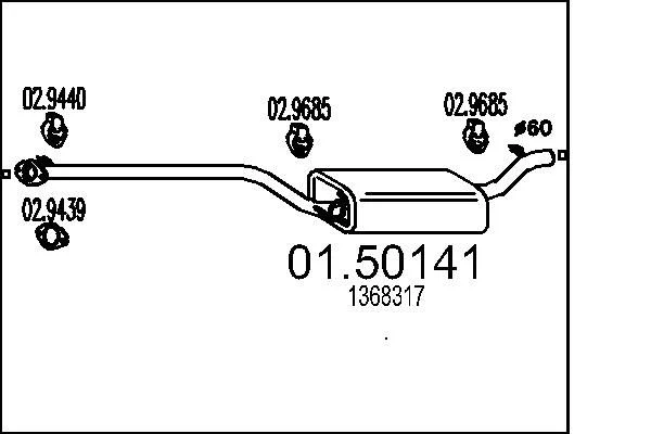 Centre Muffler MTS 01.50141