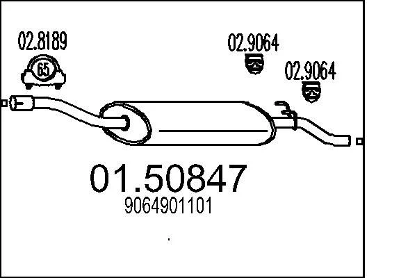 Sredinski dušilec zvoka MTS 01.50847