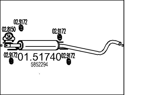 Sredinski dušilec zvoka MTS 01.51740
