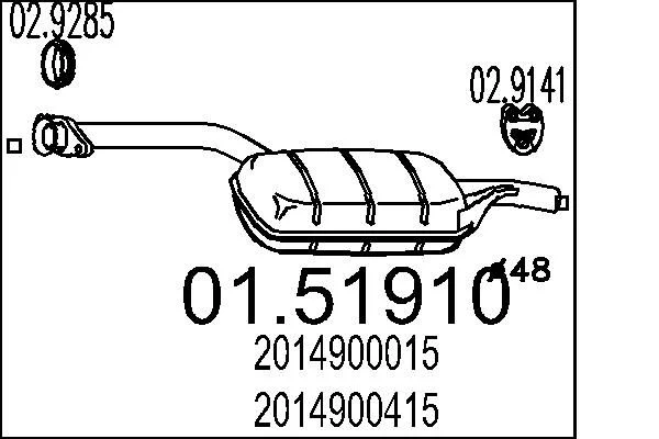 Centre Muffler MTS 01.51910
