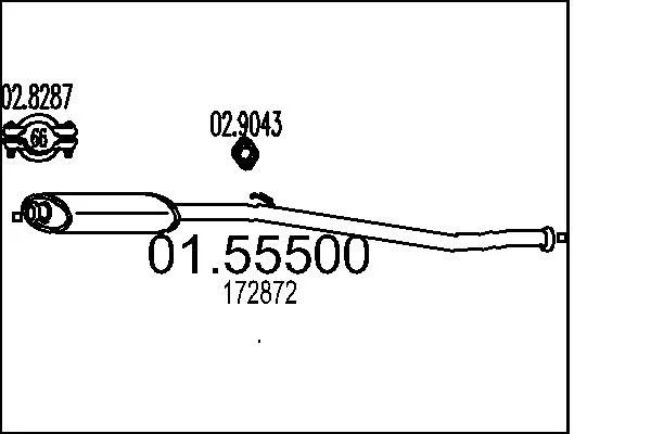 Sredinski dušilec zvoka MTS 01.55500