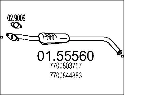 Sredinski dušilec zvoka MTS 01.55560