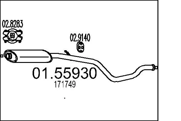 Sredinski dušilec zvoka MTS 01.55930