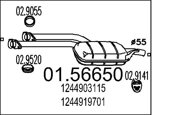 Centre Muffler MTS 01.56650
