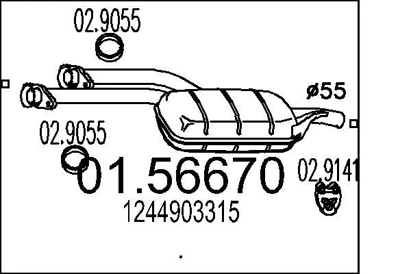 Centre Muffler MTS 01.56670