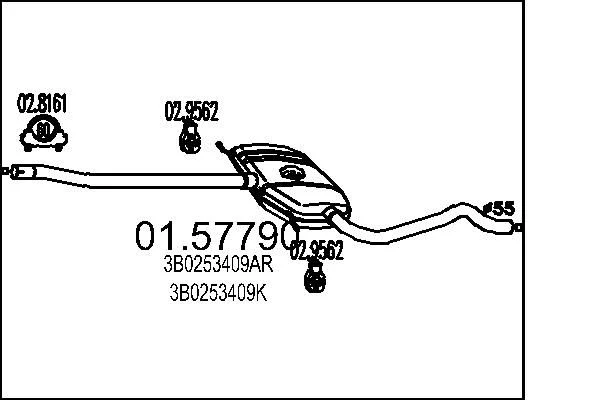 Sredinski dušilec zvoka MTS 01.57790