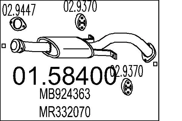 Sredinski dušilec zvoka MTS 01.58400