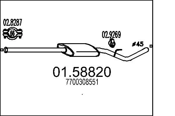 Sredinski dušilec zvoka MTS 01.58820