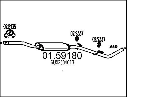 Sredinski dušilec zvoka MTS 01.59180
