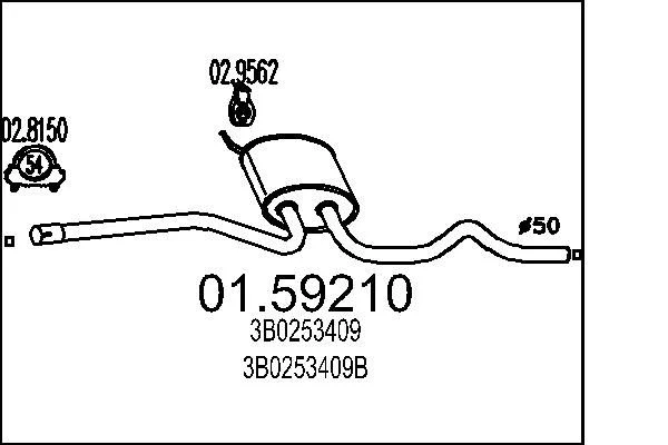 Sredinski dušilec zvoka MTS 01.59210