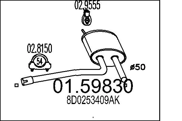 Centre Muffler MTS 01.59830