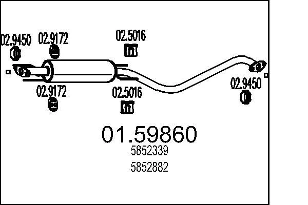 Sredinski dušilec zvoka MTS 01.59860