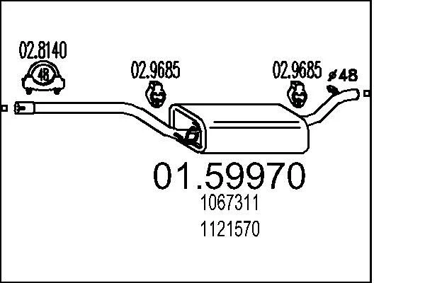 Sredinski dušilec zvoka MTS 01.59970