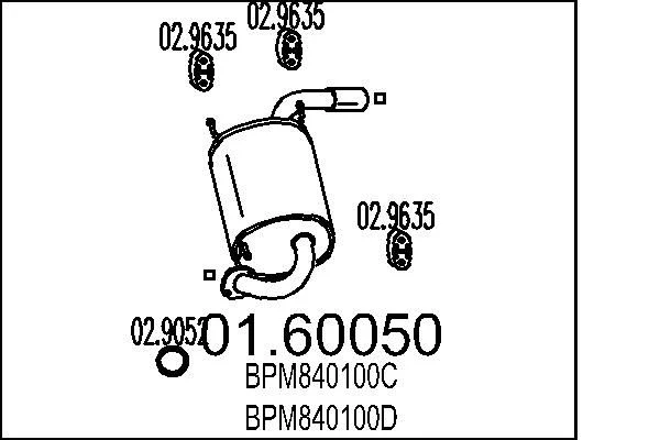 Rear Muffler MTS 01.60050