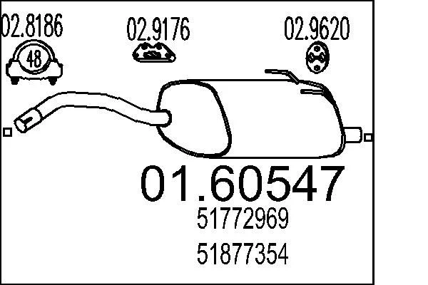 Zadnji dušilec zvoka MTS 01.60547