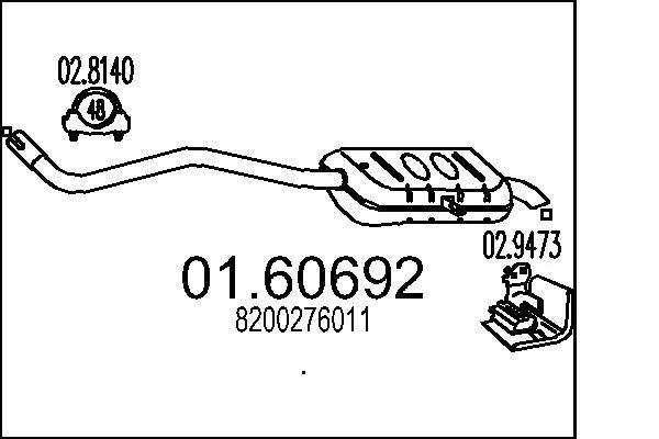 Zadnji dušilec zvoka MTS 01.60692