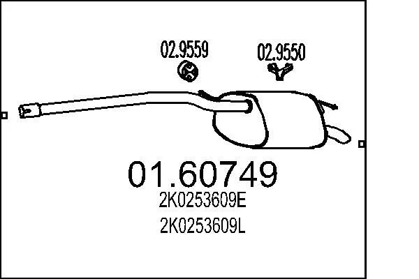 Zadnji dušilec zvoka MTS 01.60749