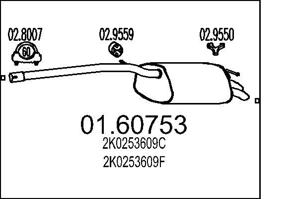 Zadnji dušilec zvoka MTS 01.60753
