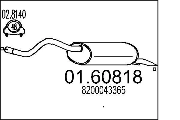 Zadnji dušilec zvoka MTS 01.60818