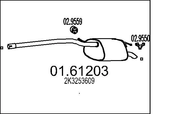 Zadnji dušilec zvoka MTS 01.61203