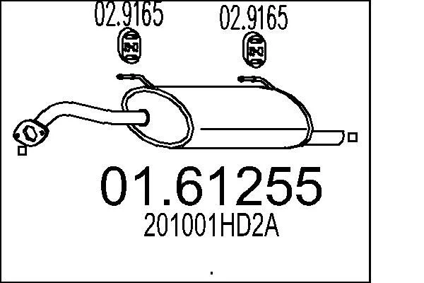 Zadnji dušilec zvoka MTS 01.61255