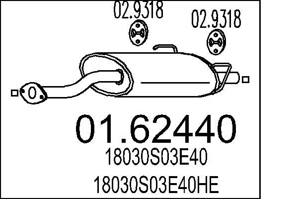 Zadnji dušilec zvoka MTS 01.62440
