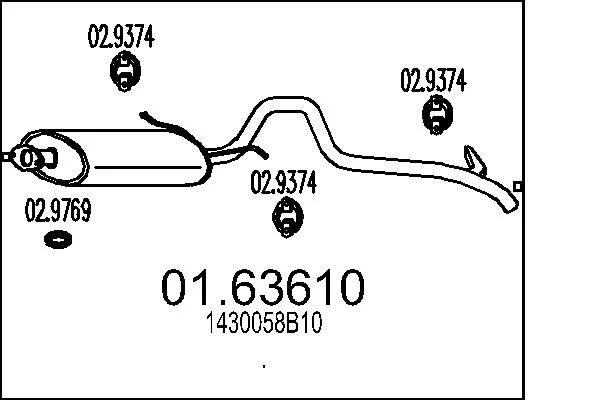 Zadnji dušilec zvoka MTS 01.63610