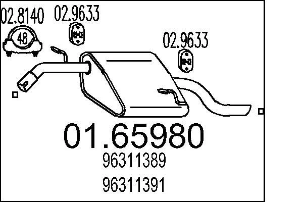 Zadnji dušilec zvoka MTS 01.65980