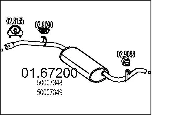 Zadnji dušilec zvoka MTS 01.67200