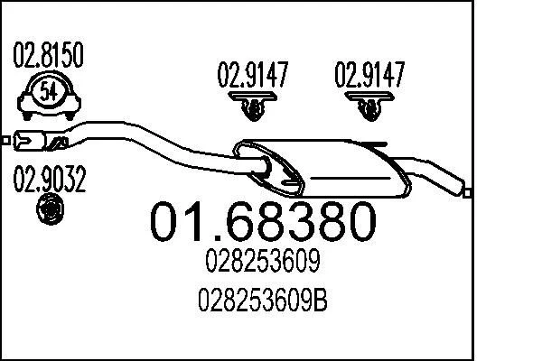 Zadnji dušilec zvoka MTS 01.68380