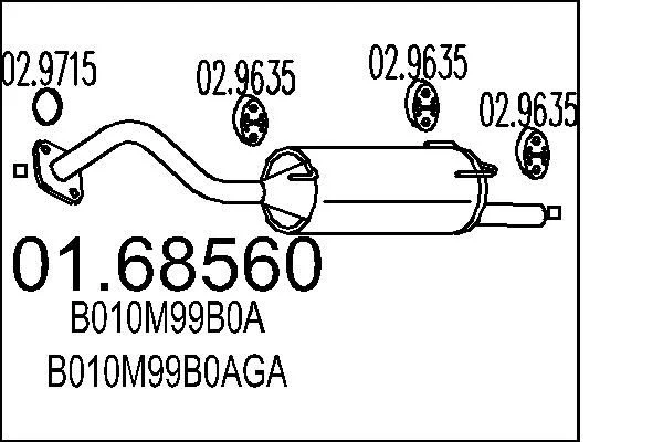 Zadnji dušilec zvoka MTS 01.68560