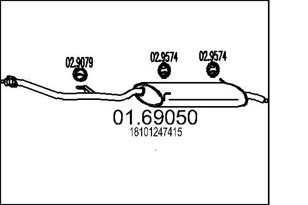 Zadnji dušilec zvoka MTS 01.69050