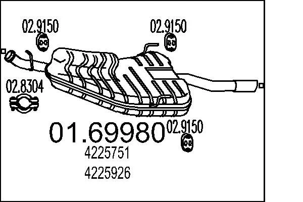 Rear Muffler MTS 01.69980