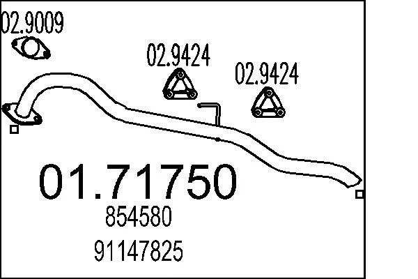 Izpušna cev MTS 01.71750