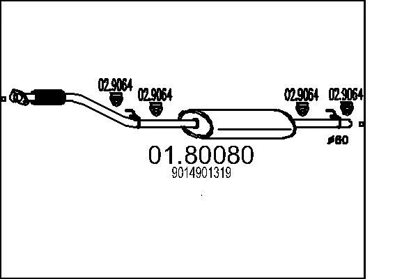 Centre Muffler MTS 01.80080