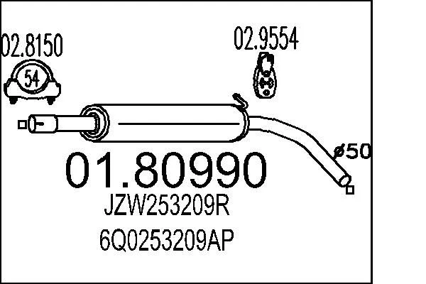 Centre Muffler MTS 01.80990