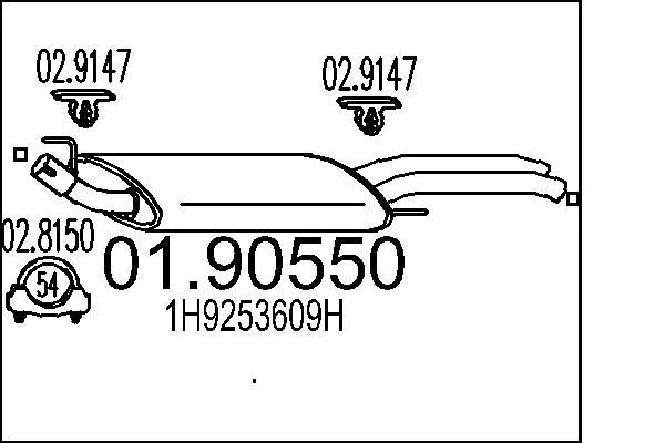 Zadnji dušilec zvoka MTS 01.90550