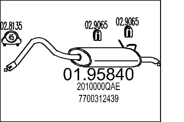 Zadnji dušilec zvoka MTS 01.95840