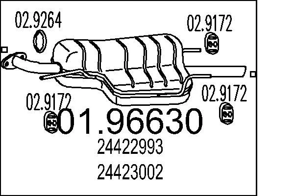 Zadnji dušilec zvoka MTS 01.96630