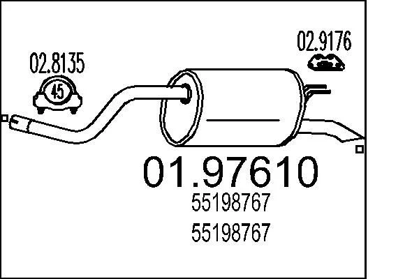 Zadnji dušilec zvoka MTS 01.97610