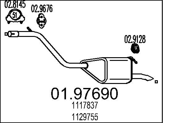 Zadnji dušilec zvoka MTS 01.97690