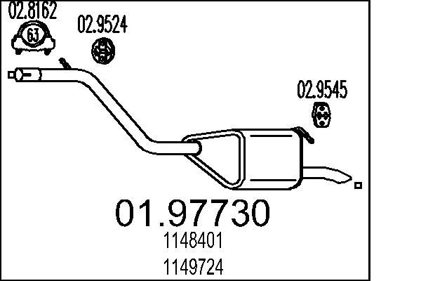 Zadnji dušilec zvoka MTS 01.97730