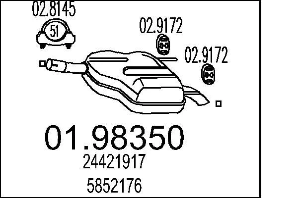 Zadnji dušilec zvoka MTS 01.98350
