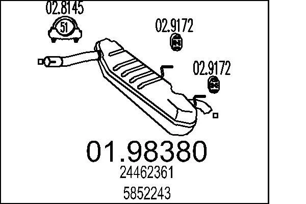 Zadnji dušilec zvoka MTS 01.98380