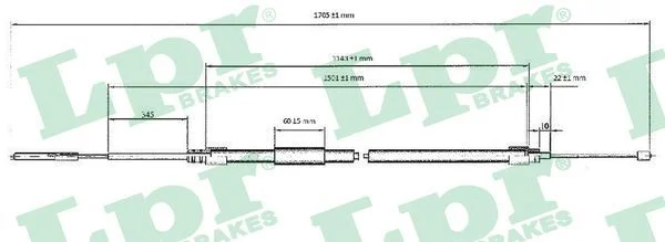 Cable Pull, parking brake LPR C0077B