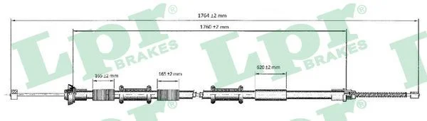 Cable Pull, parking brake LPR C0166B