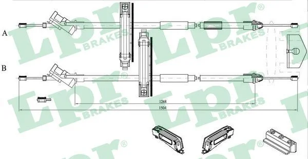 Cable Pull, parking brake LPR C0225B