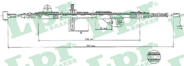 Cable Pull, parking brake LPR C0502B